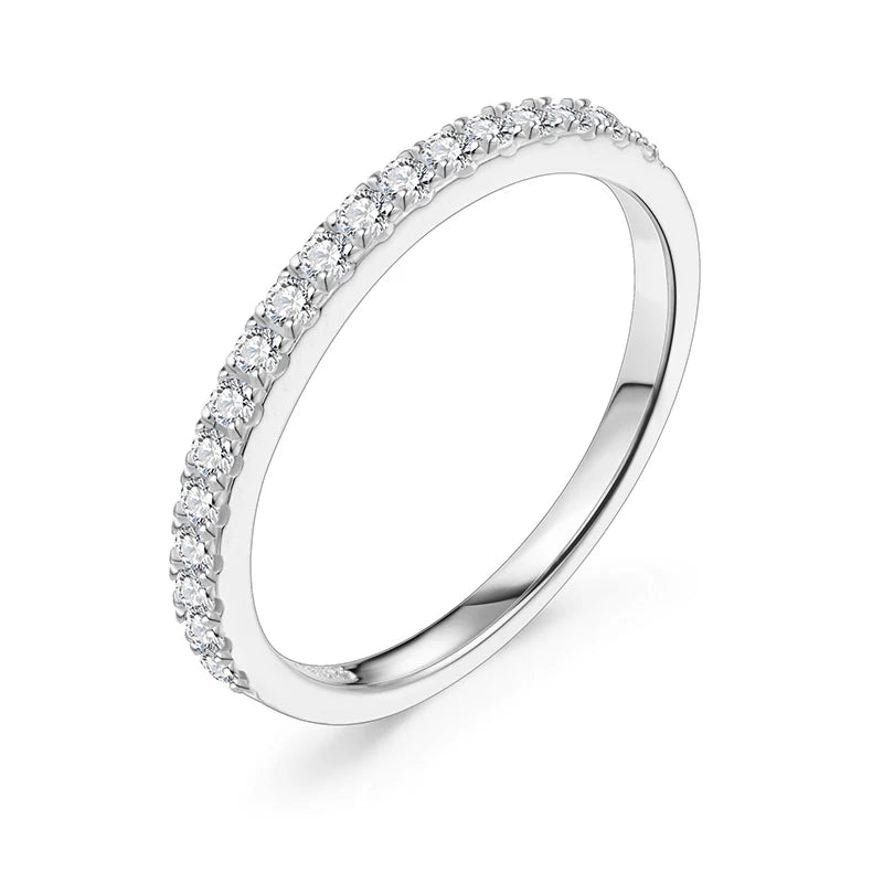 MINTYBOX Anillo de boda de moissanita, plata de ley 925, brillantes de 1,5 mm, anillos de diamante para mujer, todos pasan la prueba, joyería fina