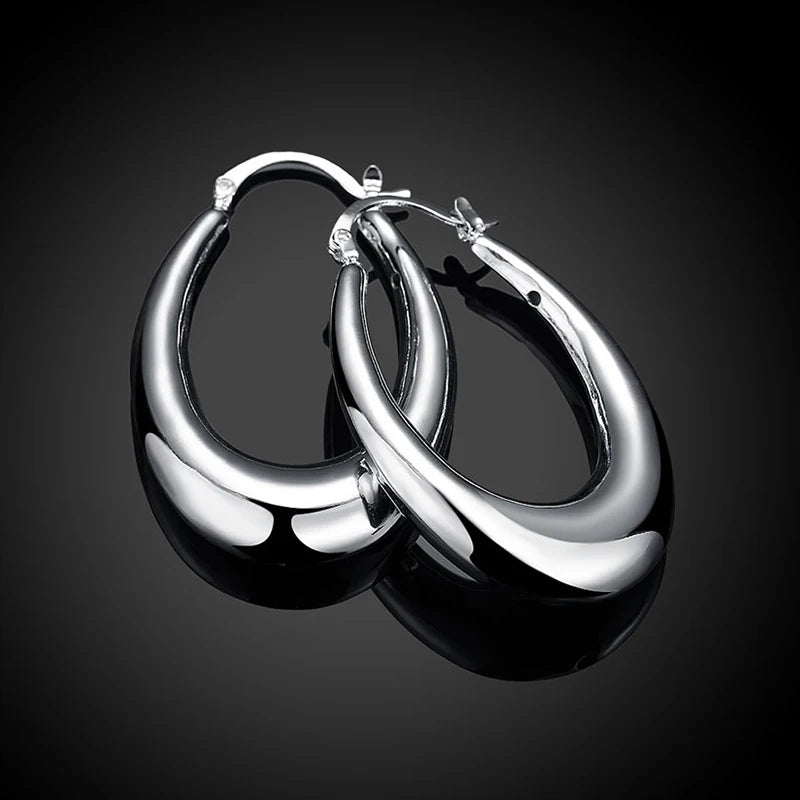 925 Silber Große Mond-Creolen für Damen Modeschmuck Großhandel