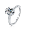 NeeTim Anillos de moissanita de corte ovalado de 1, 2 y 3 quilates para mujer, plata de ley 925, anillo de compromiso de boda con diamantes de laboratorio, banda de piedras preciosas