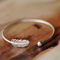 925 Sterling Silber Engelsfeder Glück Manschette Designer Armbänder Armreifen für Damen Party Schmuck Geschenke
