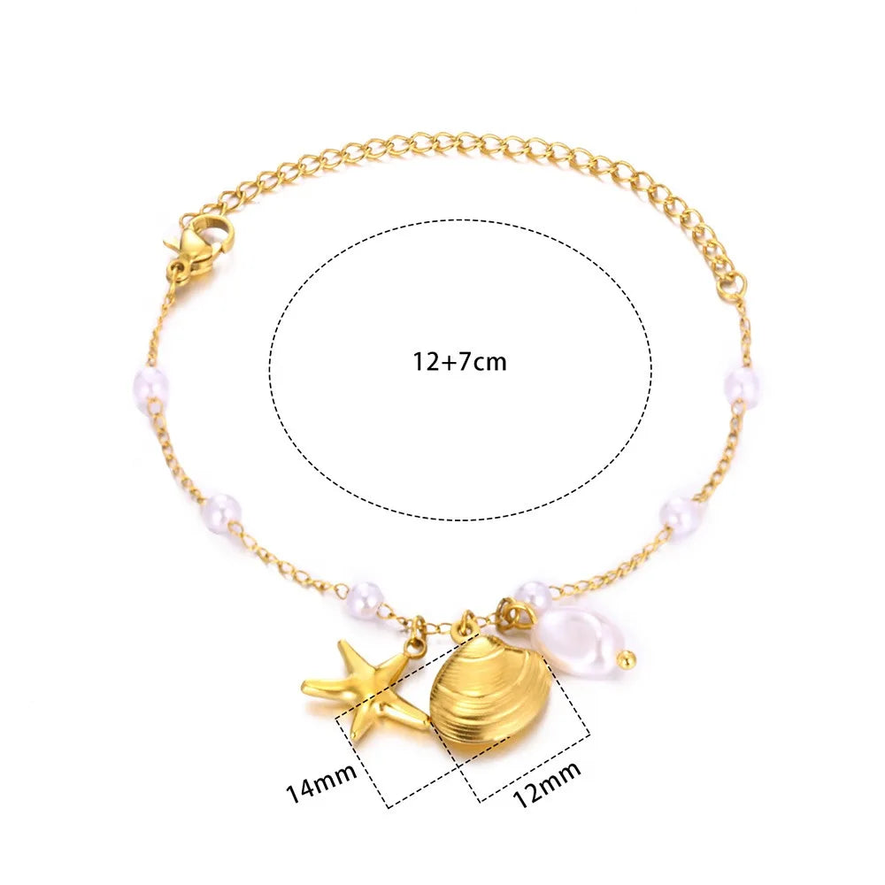Edelstahl Perlen Runde Schlangenkette Armbänder Für Frauen Gold Farbe Geometrisches Armband Luxus Hochzeit Party Schmuck Geschenk