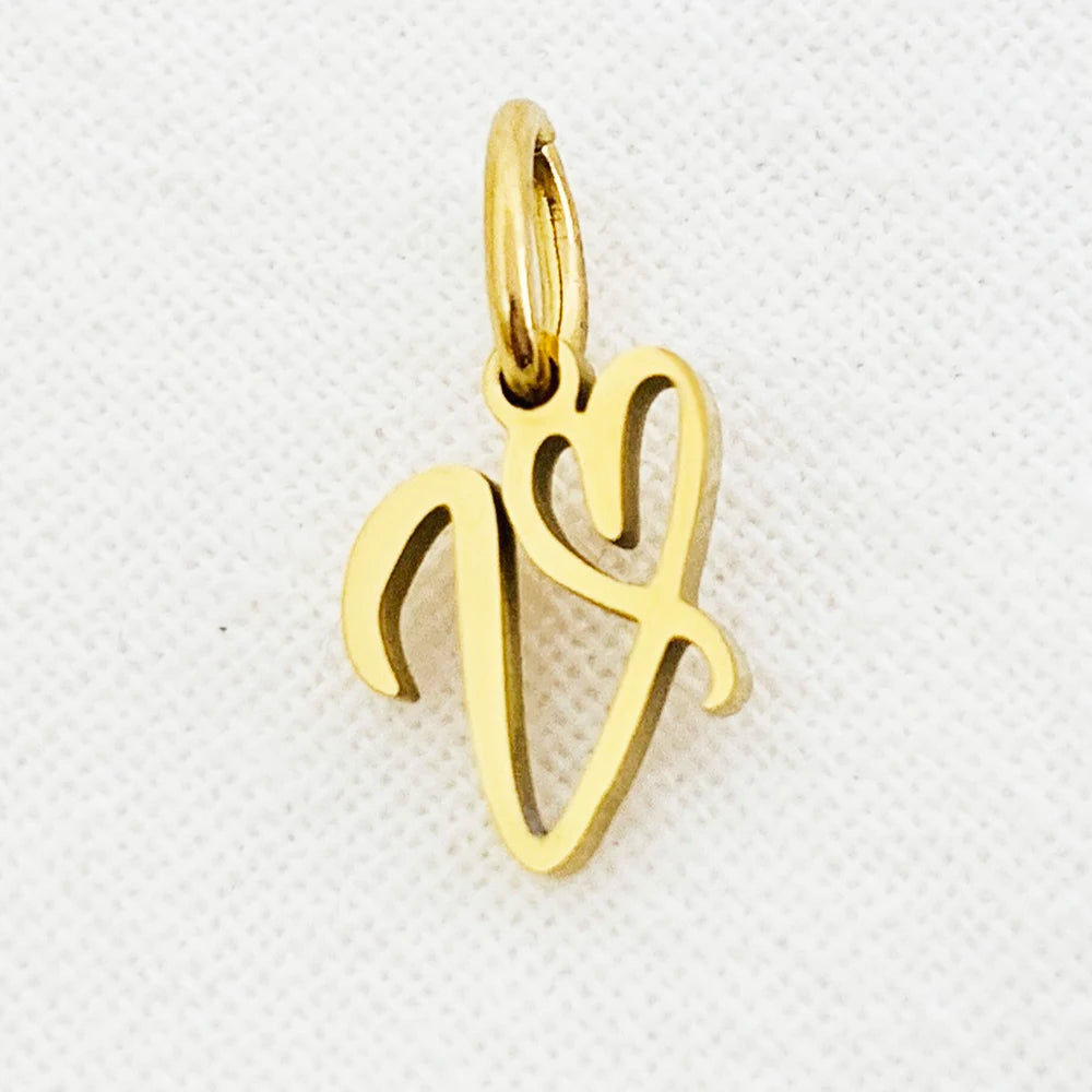 SUNIBI Heart Art Initial Alphabet Pendant DIY Name Customized Birthday Gift Stainless Steel Women Fashion Jewelry A-Z Wholesale