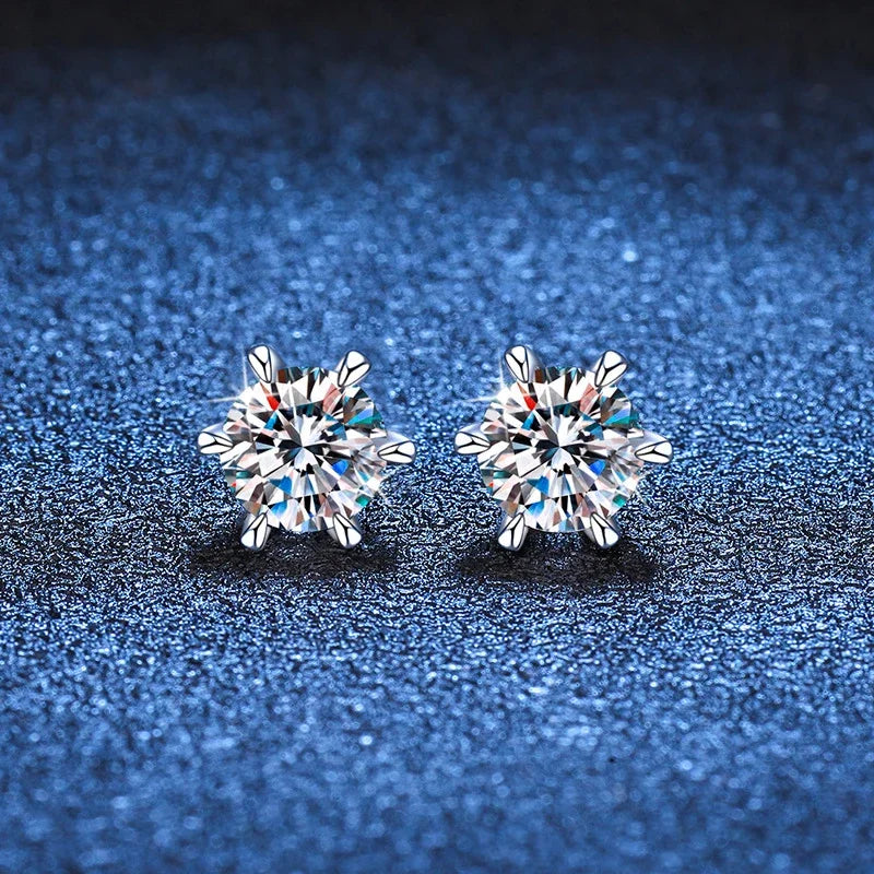 NeeTim 1ct 2ct Moissanit Schraubohrringe für Damen 925 Sterling Silber mit vergoldetem Diamant Hochzeitsparty Mädchen Ohrstecker