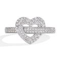 MINTYBOX S925 Silber Moissanit Ringe für Damen 0,568 Karat D/VVS1 Labor-Diamant Herzring 18K vergoldet Hochzeit Edelschmuck