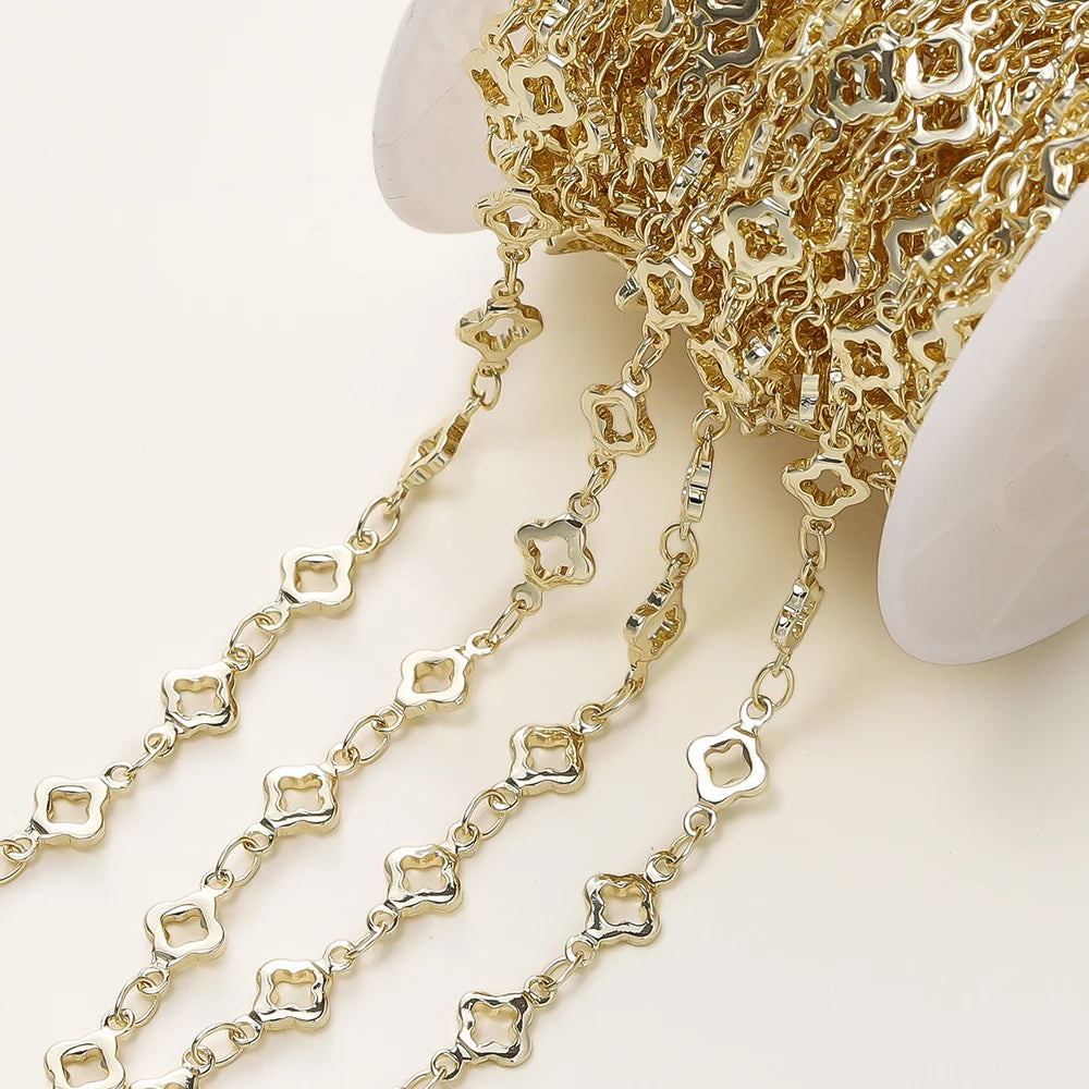 1Meter/Pack 5.5MM 14/18K Vergoldetes Messing Rhombuskette für Schmuckherstellung Halsketten Armbänder Kette Schmuckherstellungszubehör