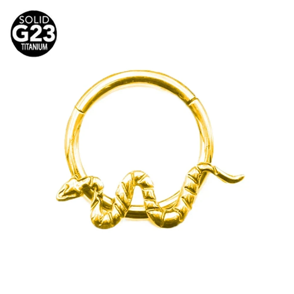G23 Titanio Abeja Septum Aro Nariz Piercing Joyería Corporal 16G Segmento Lunar Serpiente Clicker Hélice Oreja Cartílago Corazón Daith Aro