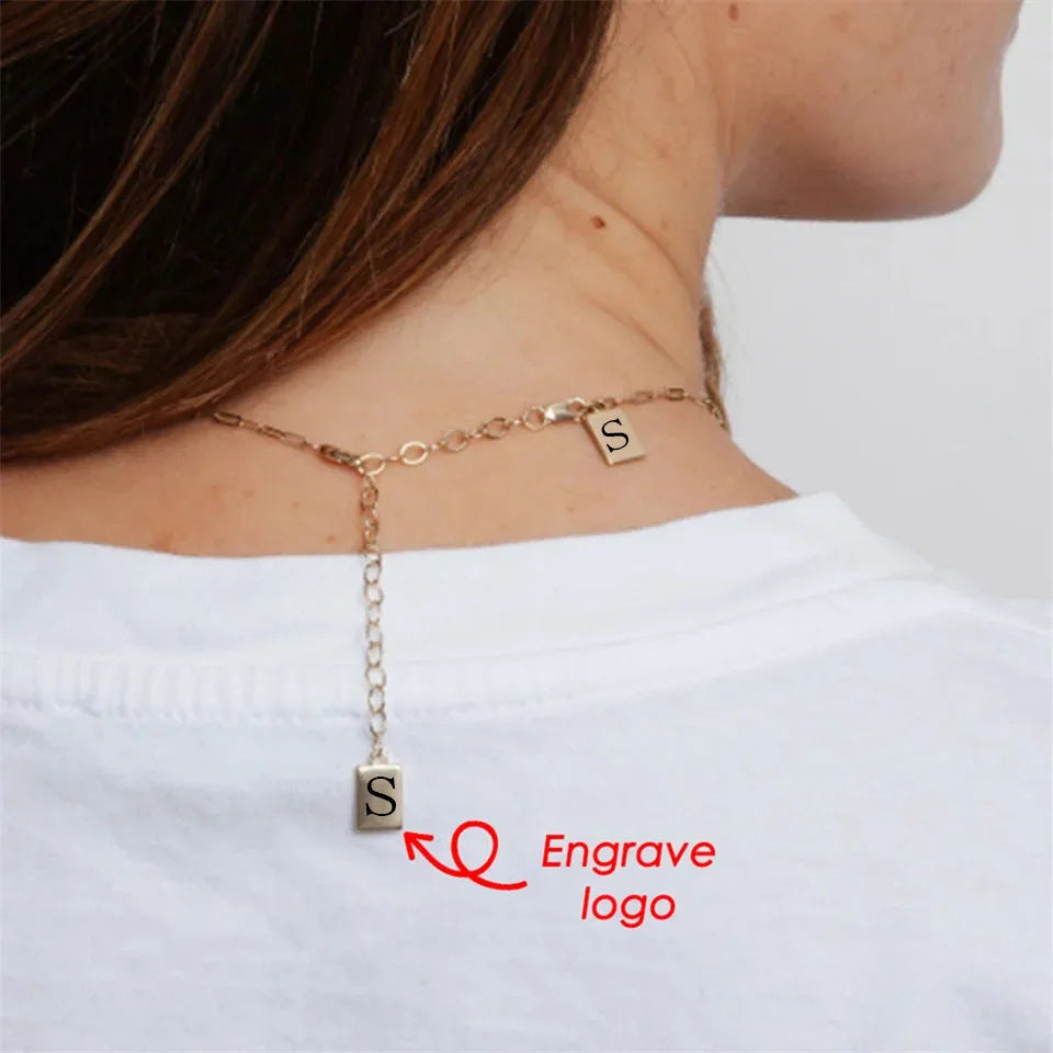 SUNIBI Individuelle Logo-Anhänger Edelstahl-Charms für Halsketten Armbänder 6 Größen zur Auswahl Schmuck