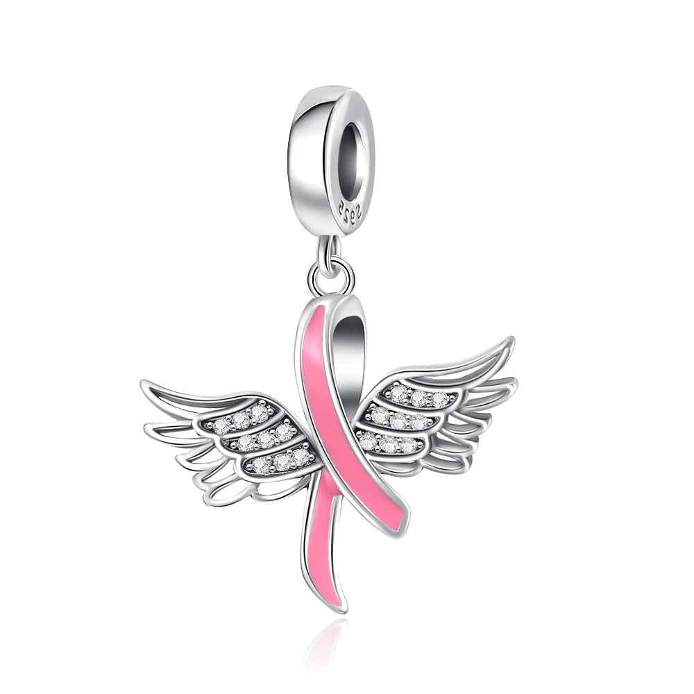 2026 Frühlings-Pink-Serie Ballon Schmetterling Blumen-Anhänger passend für S925 Europäische 925 Sterling Silber Armband Armreifen Halskette