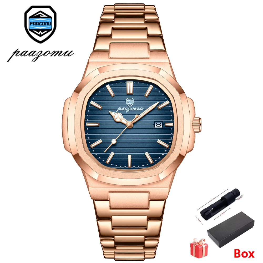 2026 Nuevo para hombres Marca de moda Reloj masculino Impermeable Luminoso Relojes de acero inoxidable Fecha Semana Informal Cuarzo Reloj de hombre Reloj
