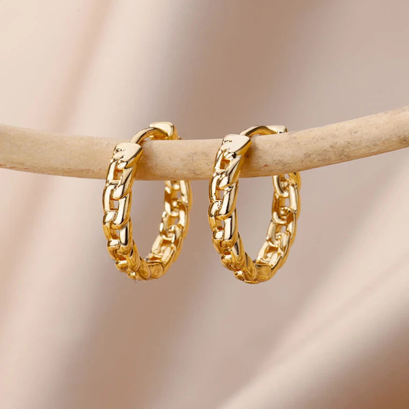 Edelstahl Creolen für Damen Goldfarben Mode Perlen Piercing Ohrring 2023 Trend Neuer Luxusschmuck aretes mujer