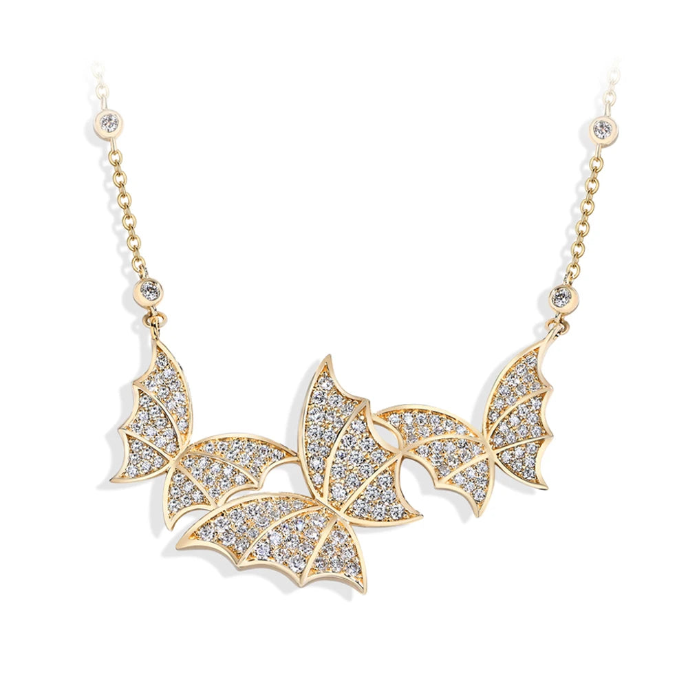 MINTYBOX S925 Sterling Silver Butterfly Moissanite Necklaces Lab Created Diamond for Women 45+5cm Chain Wedding Fine Jewelry
