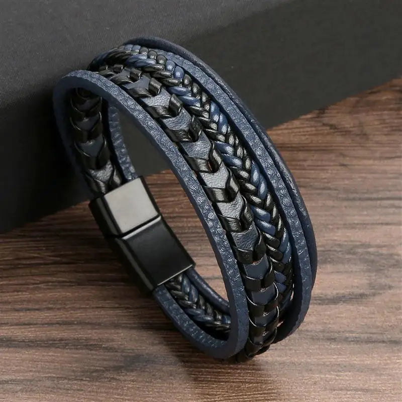 Klassisches Herren Lederarmband Neuer Stil Handgewebt Mehrschichtige Kombination Accessoire Mode Herrenschmuck Großhandel Dropshipping
