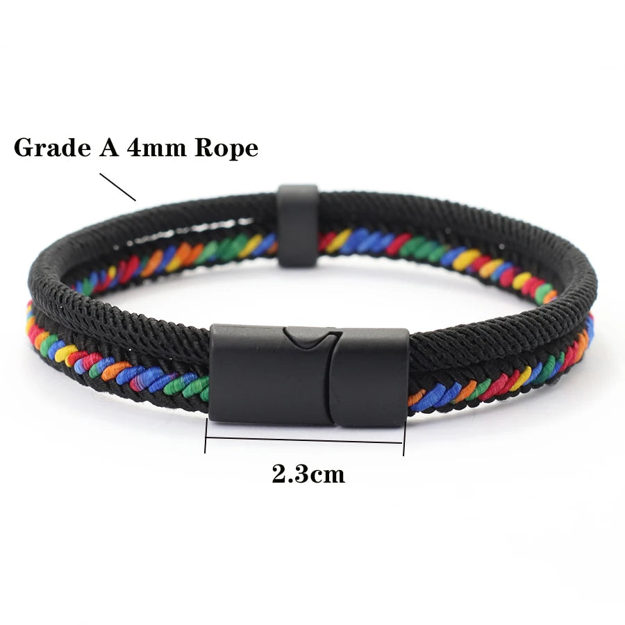 Noter New Personalized Handmade Rope Bracelet For Men Detachable Buckle 4 Colors Grade A Ethnic Fabric Bangle Pulseria Homme