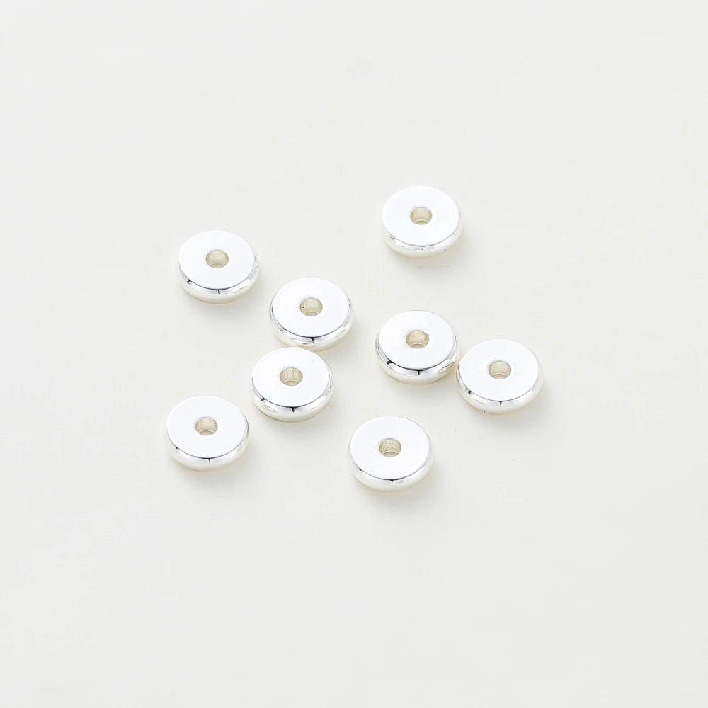 50 Stk./Los 14K/18K Vergoldetes Messing 4mm 5mm 6mm Runde Spacer Perlen Flache Armbandperlen für DIY Schmuckzubehör