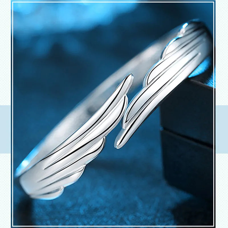 925 Sterling Silber Flügel Manschette Damen Armreifen Armbänder Hochzeit Luxus Qualität Schmuck Zubehör Großhandel Kostenlose Lieferung