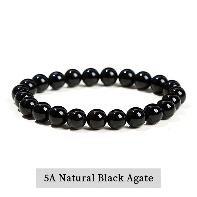 JD Natursteinperlen Armband Amethyst Tigerauge Kristall Quarz Achat Edelstein Perlen Armreifen Damen Herren Reiki Heilung Schmuck Geschenk