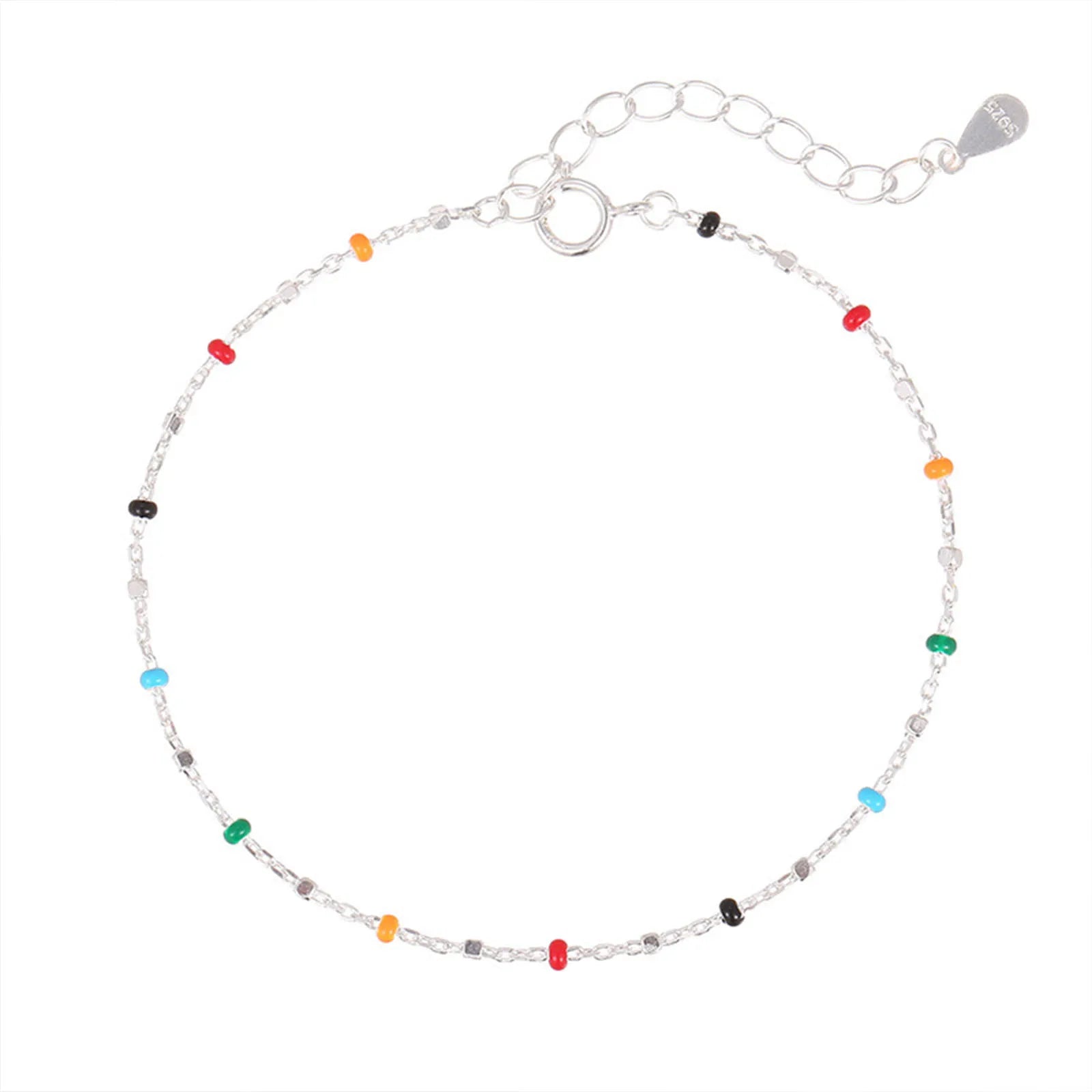 S925 Silber Dopamin Farbige Bohne Armband Damen Beliebt INS Sommer Nischen Dünner Modeschmuck Trendiges Accessoire