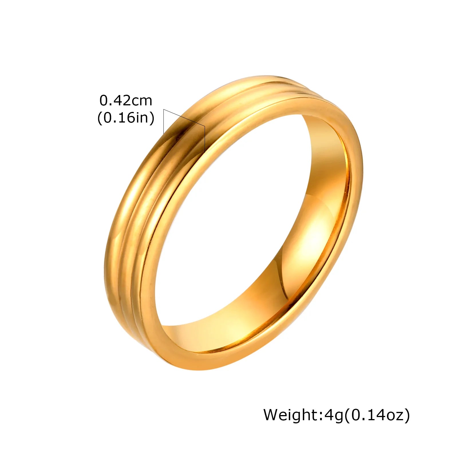 2er-Set Stapelringe für DamenEdelstahl 2mm dünn Goldfarben Kuppelform Minimalistischer Schmuck