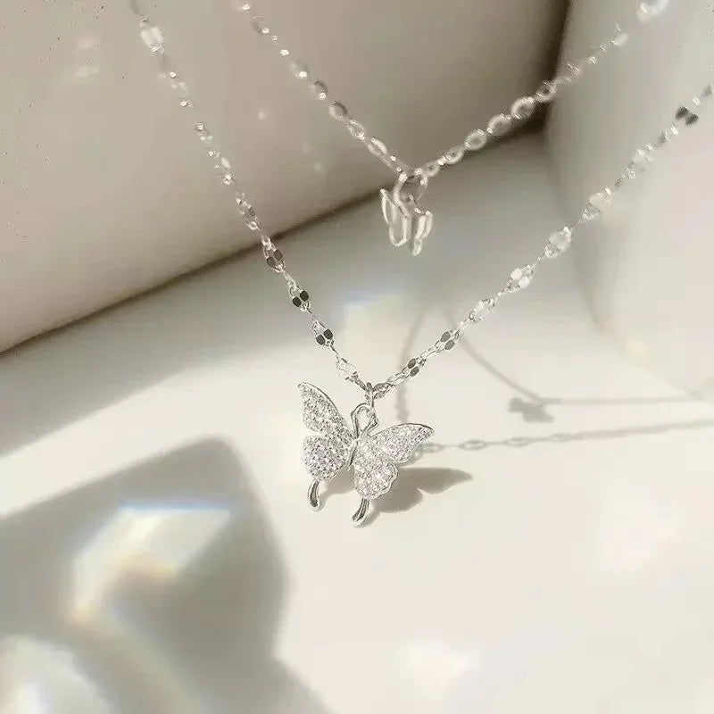 Vintage Golden Silver Color Heart Pendant Necklace for Women New Trend Girls Clavicle Chain Jewelry Birthday Gifts Wholesale