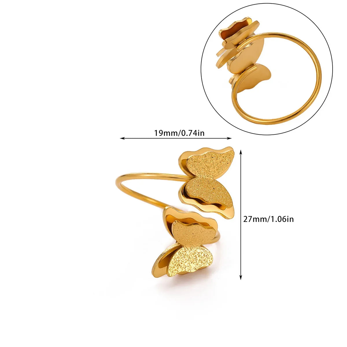 Edelstahl Kleine Zirkonringe für Frauen Exquisiter Goldfarbener Sonnen-Doppelring Punk Hip-Hop Accessoire Bague Schmuckgeschenk
