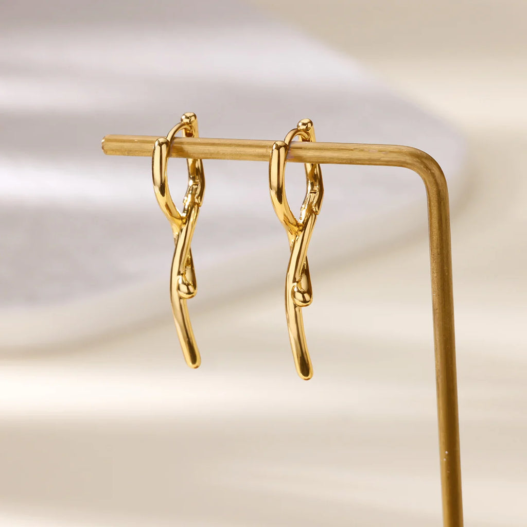 Elegantes pendientes cuadrados para mujer y niña, aretes de aro de acero inoxidable, joyería estética de lujo para boda y compromiso