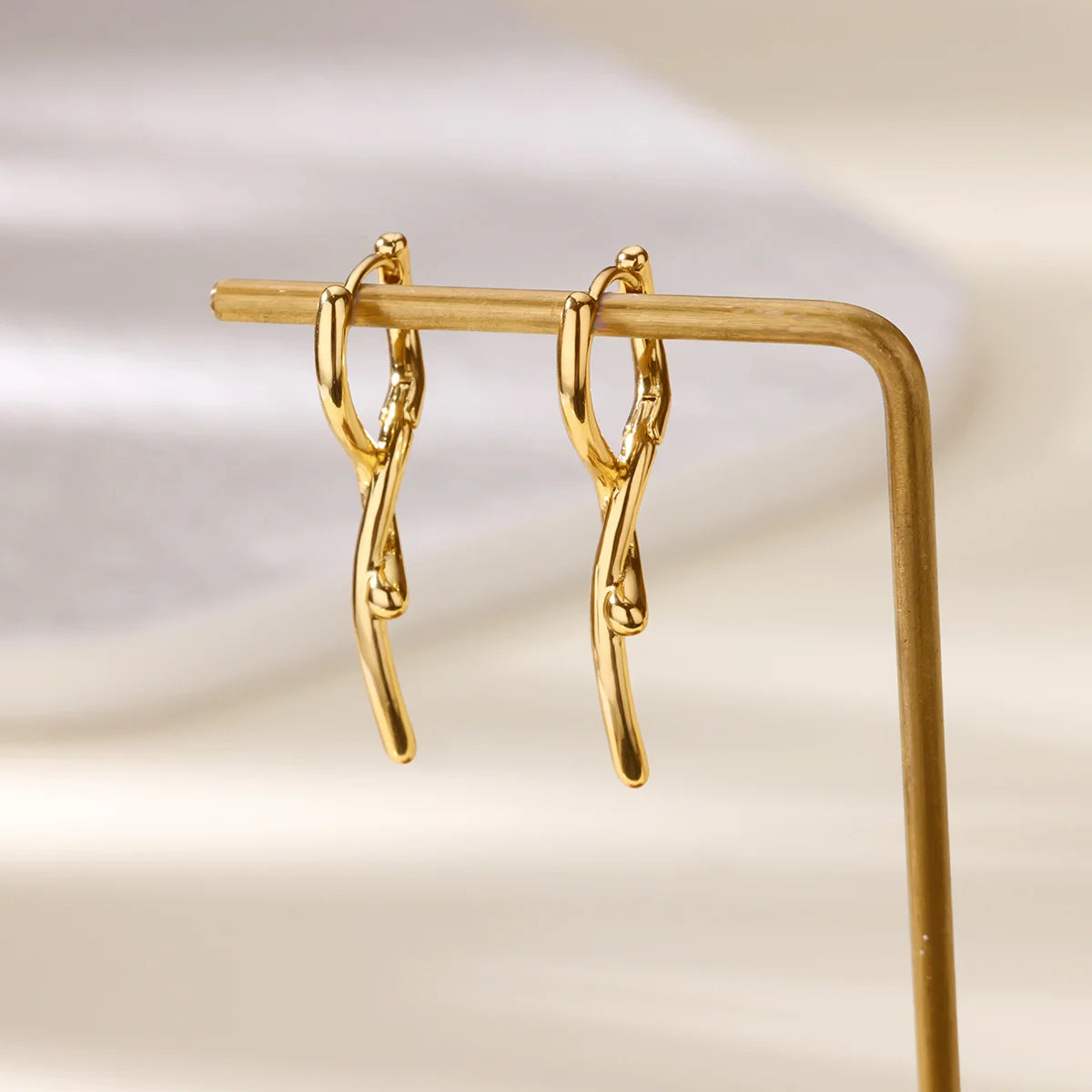Elegantes pendientes cuadrados para mujer y niña, aretes de aro de acero inoxidable, joyería estética de lujo para boda y compromiso