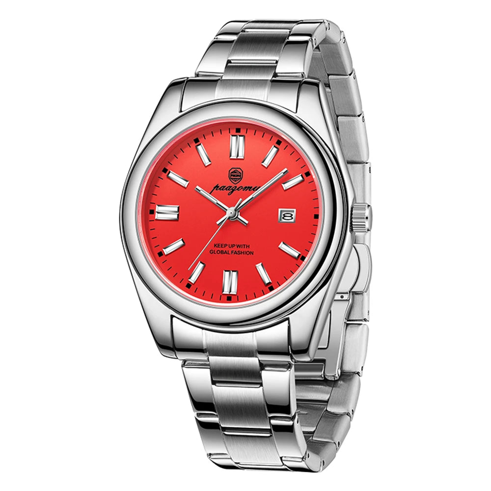 PAAZOMU Reloj de cuarzo clásico casual para hombre, impermeable, esfera luminosa, reloj de pulsera de negocios y vestir, correa cómoda, pantalla analógica, regalo