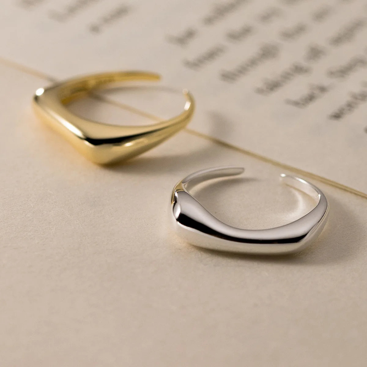 925 Sterling Silber Geometrie Bogenförmige Offene Ringe Für Frauen Verlobung Hochwertiger Schmuck Zubehör Großhandel Schmuck