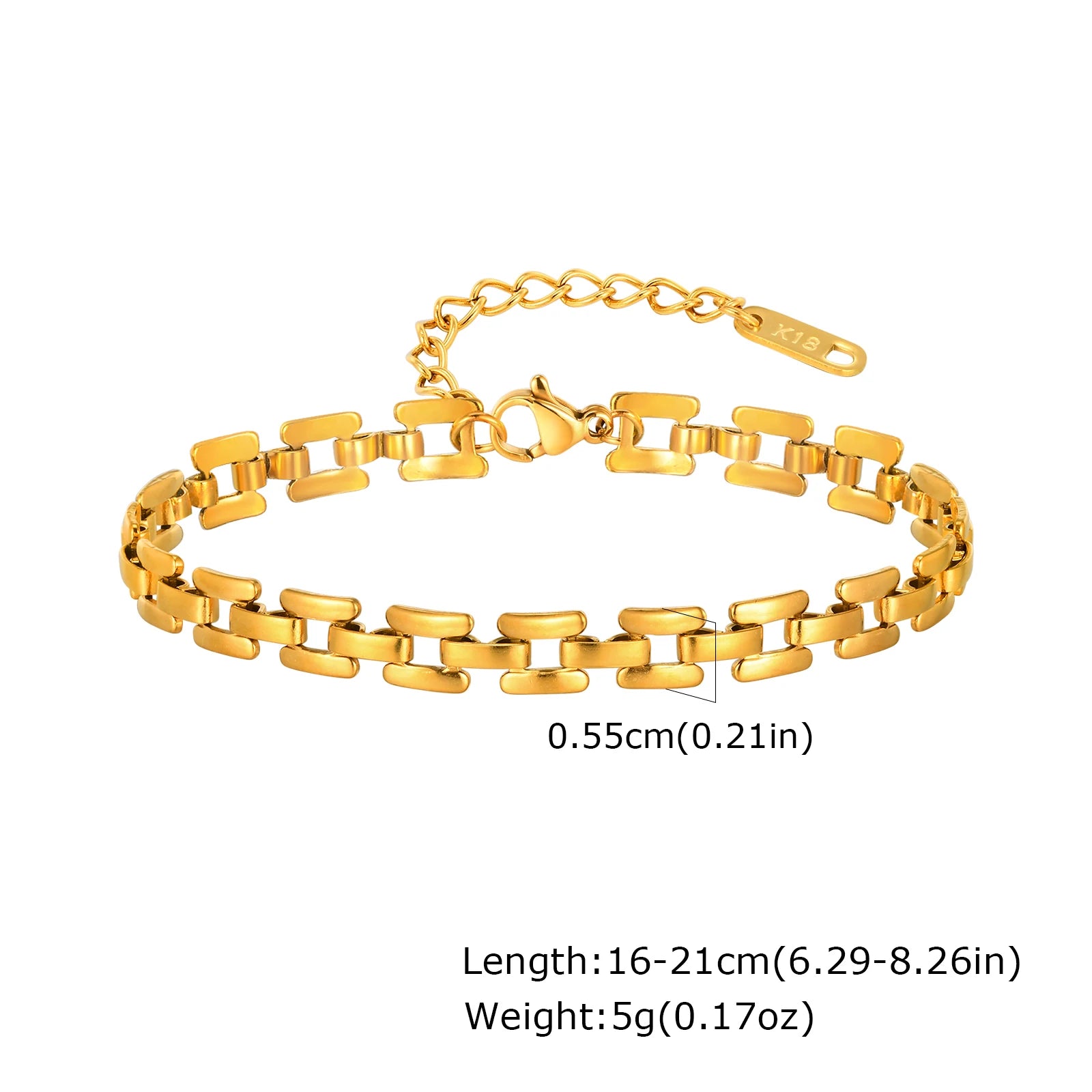 Klobiges Edelstahl-Gliederarmband für Damen, vergoldete Layering-Armbänder Armband Wasserdichter Schmuck
