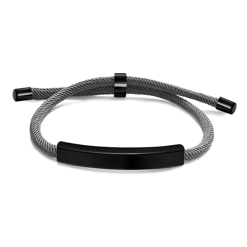 Personalisiertes Herrenarmband, verstellbarer Armreif, Edelstahl, Name, beliebiger Text graviertes Armband, Geburtstagsgeschenk für Ihn