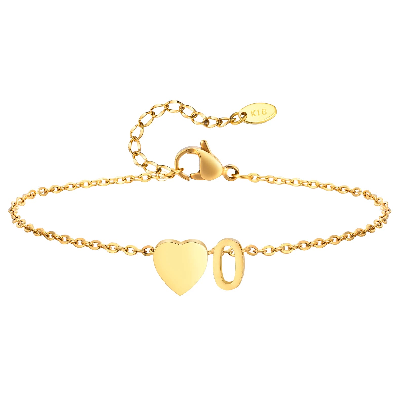 Damen Herz Anfangs-Fußkettchen Armbänder Verstellbarer Strand Schmuck Hypoallergener Edelstahl Personalisierte Namens Fußkette Fußkettchen