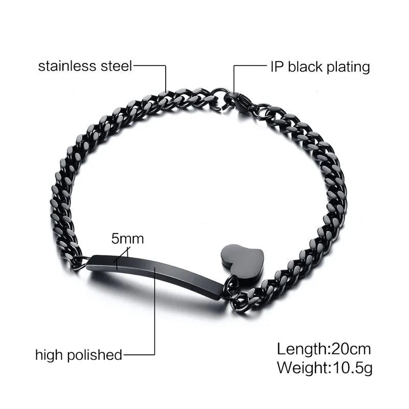 Vnox Minimalistische personalisierte gravierbare Edelstahl-dünne Armbänder für Frauen, Damen, individuelle Freundschafts-, Brautjungfern-Geschenke, Schmuck