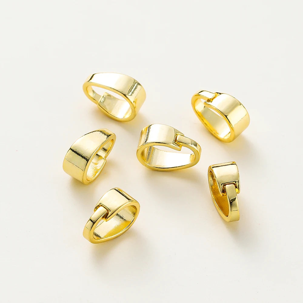 20 unids/lote 14K 18K Color oro colgante cierre de fianza Clip Conectores de abalorios de semillas de melón a granel para la fabricación de collares DIY