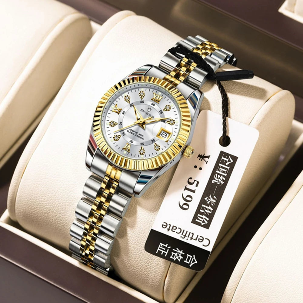 Relojes de pulsera de cuarzo de moda de 28MM, nuevos relojes para mujer, reloj pequeño de oro de lujo con diamantes para mujer, todo por 1 real, reloj de mujer