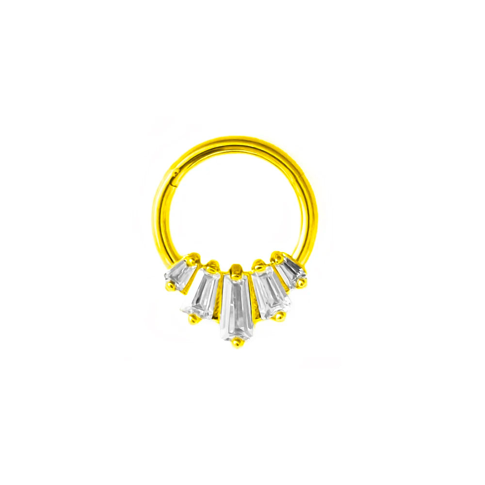 Anillo de nariz con flores, tabique, 100 % acero quirúrgico 316L, circonita, clicker, perforación Daith, cartílago de oreja, aro Helix, flores, gotas de agua