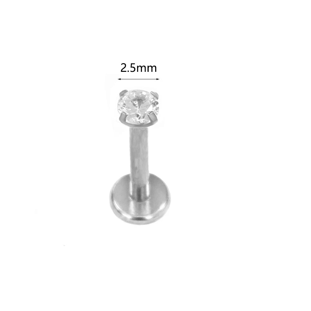 100 % 316L Chirurgischer Edelstahl Blumen Labret Piercing Schmetterling Biene Tragus Schlange Knorpel Helix Flat Back CZ Ohrringe Körperschmuck