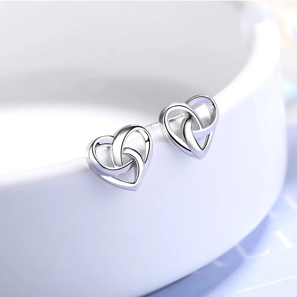 925 Sterling Silber Liebe Herz Ohrstecker für Damen Verlobung Elegante Luxus-Schmuck 2024 Trend Bestseller Schmuck