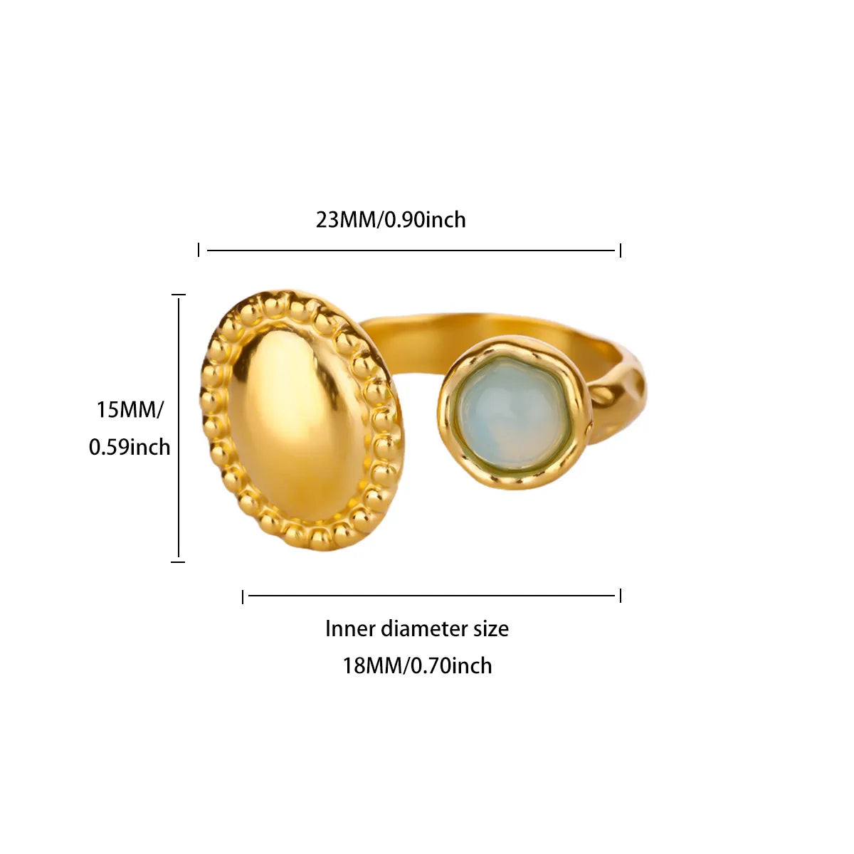 Luxus Opal Zirkon Sonnenringe für Damen Mädchen Edelstahl Goldfarbe Offener Ring 2025 Neue Mode Hochzeit Paar Schmuck Geschenk