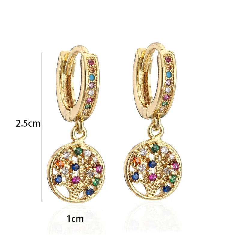 NEWBUY Fashion Gold Farbe Kupfer Geometrische Ohrringe Luxus CZ Elefanten Charme Ohrhänger Weibliche Party Schmuck Accessoires