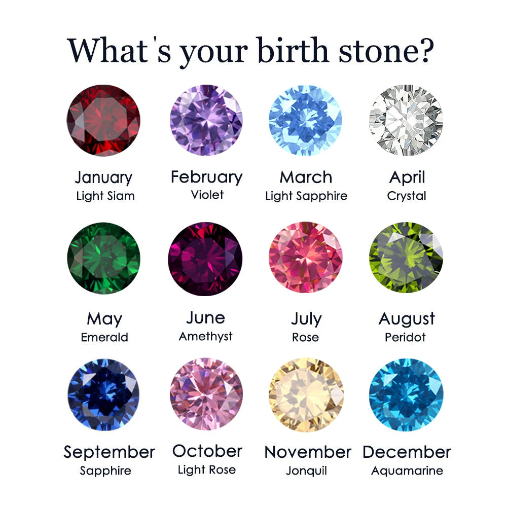 Birthstone Necklace for Woman Stainless Steel 12 Constellation DIY Colourful Zirconia Pendat Birthday Gift Jewelry Wholesale