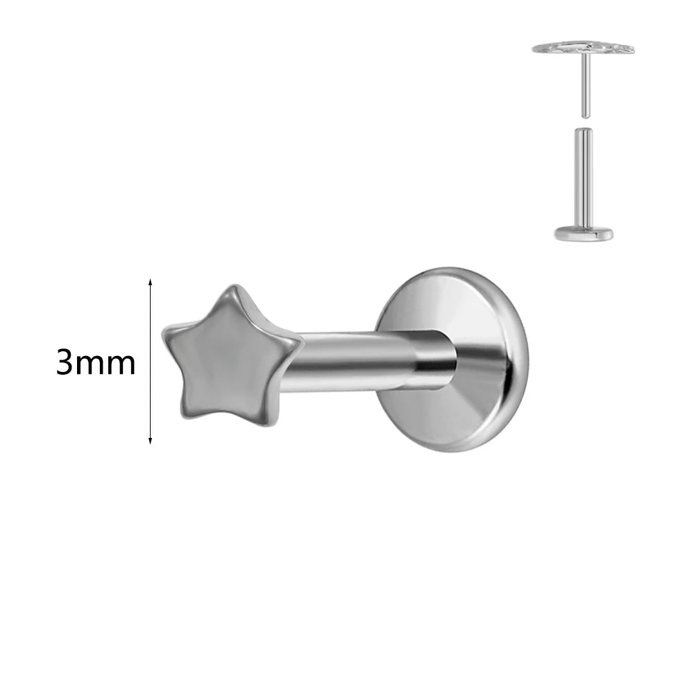 Winziger Wassertropfen Labret Piercing G23 Titan Opal Mond Push-In Zweig Ohrring Stecker Anhänger Gewindeloser Knorpelkörperschmuck