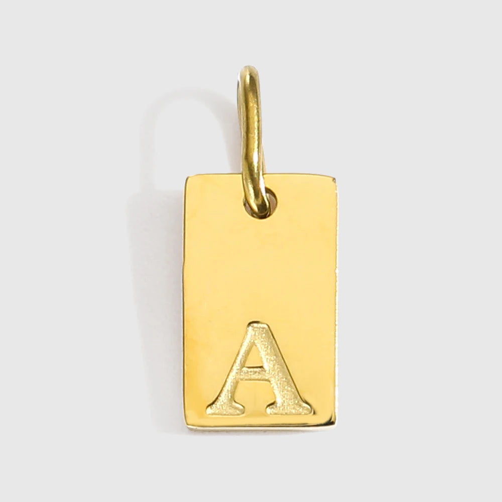 Alphabet-Anhänger für Halsketten, Edelstahl-Schmuck, DIY gravierte Schriftzüge, Accessoires, Damenschmuck
