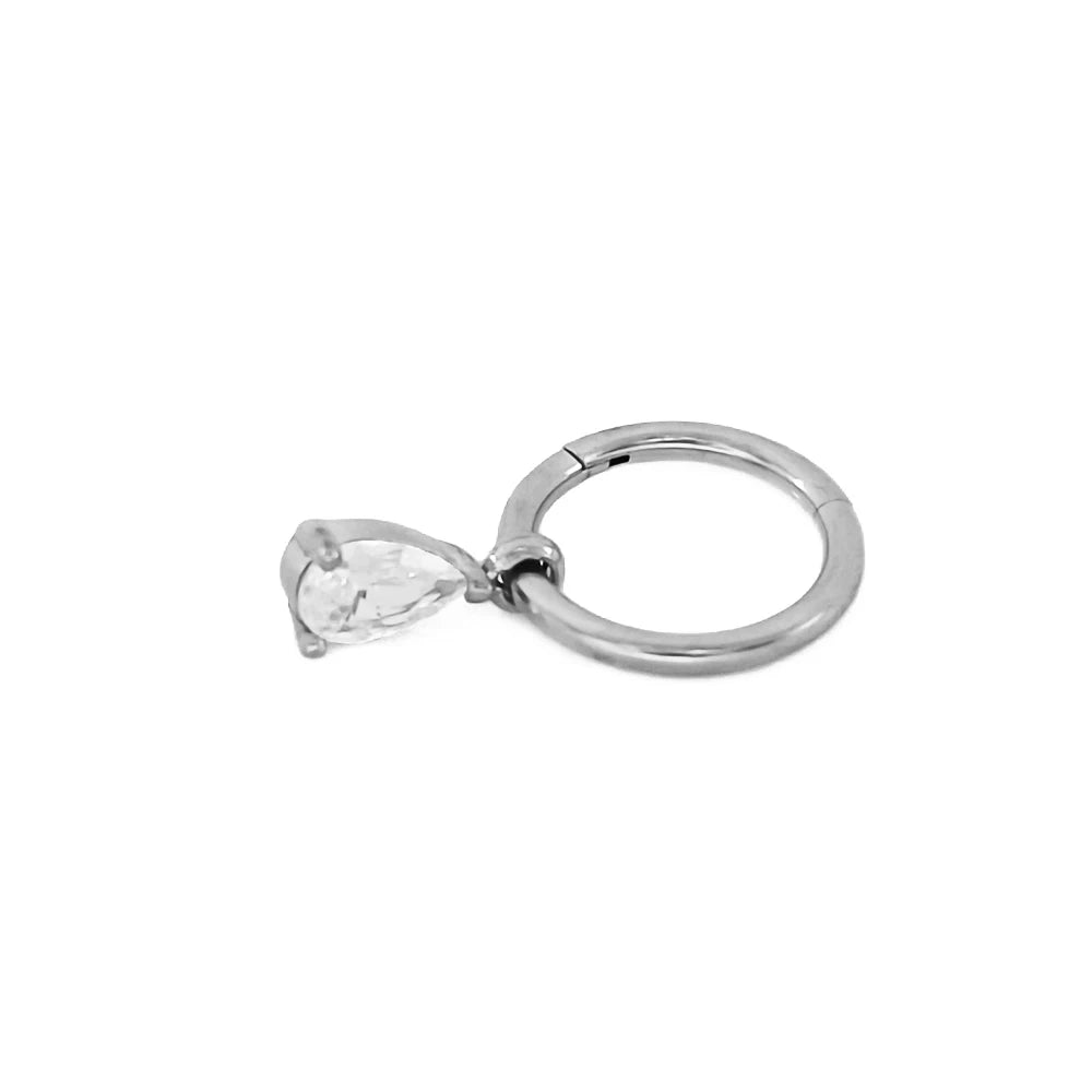 Wassertropfen Anhänger Muschelring ASTM F136 G23 Titan Piercings Mondblumen Scharniersegment Clicker Tropfen Helix Ohrringe