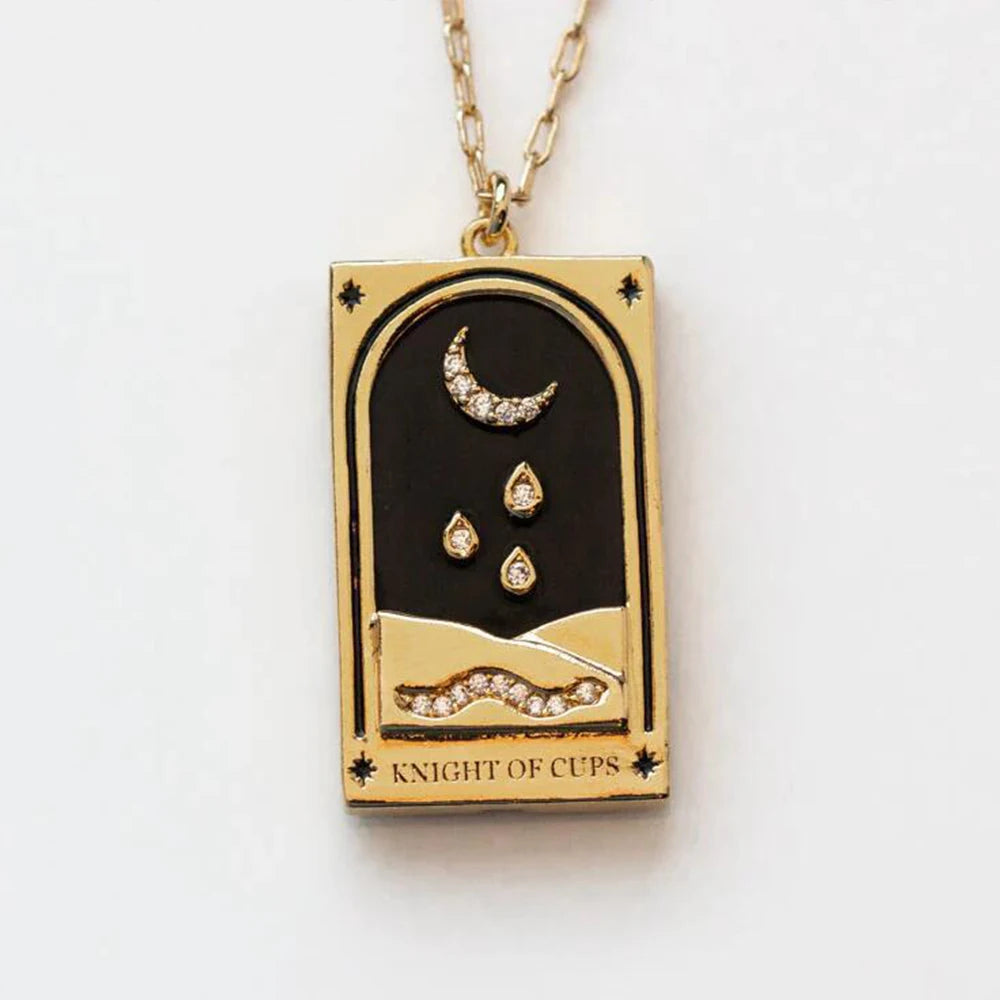 1Pcs Necklace Creative Pendant Tarot Card Elements Sun Star Moon Knight Necklace Pendant Fashion Trendy Accessories