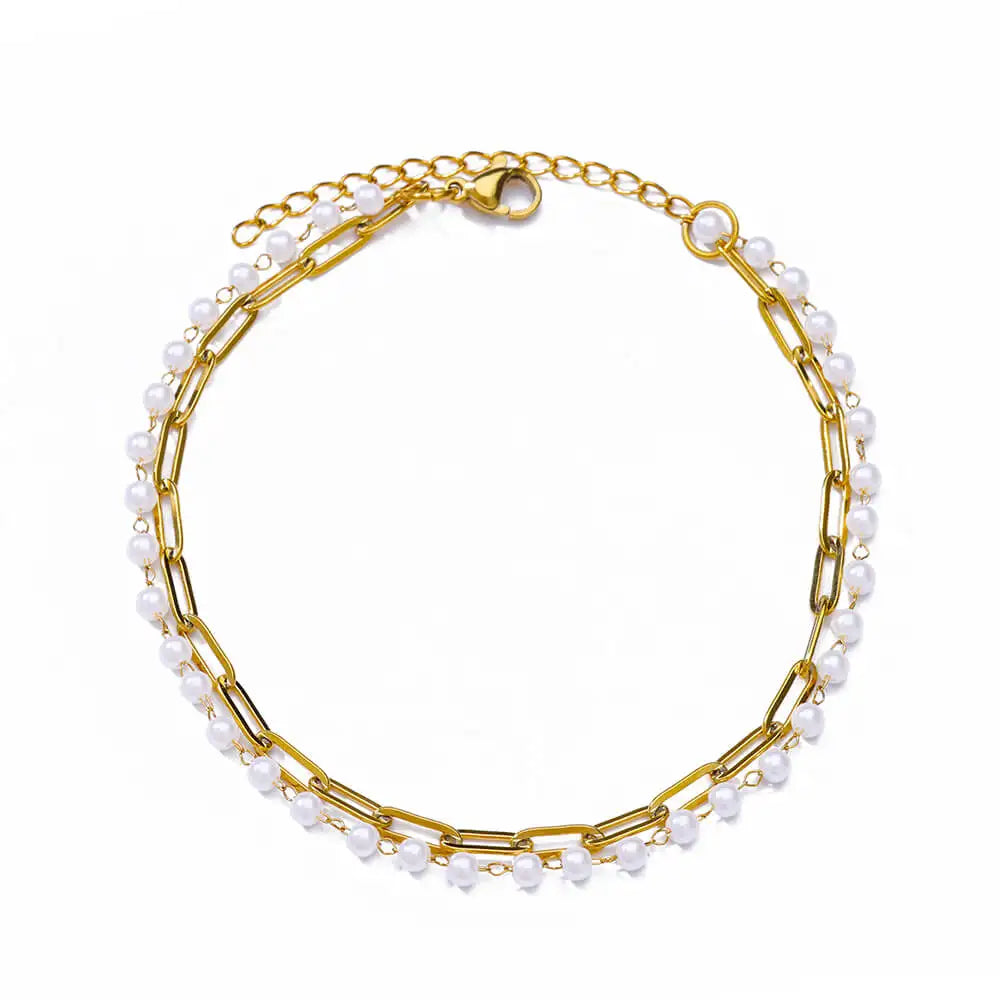 Tobilleras Boho Drops para mujer, tobillera de acero inoxidable chapada en oro, regalo de joyería estética de lujo para boda