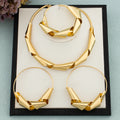 Luxus Vergoldet Dubai Schmuckset Für Damen Afrikanisches Kupfer Dreh Bold Design Ohrringe Halskette Armband Qualitäts Schmuck Geschenk