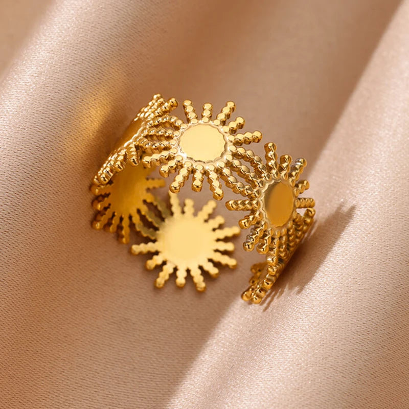 Anti-Stress Drehbare Perlenringe für Damen Herren Goldfarben Edelstahl Doppelte Glatte Perlen Fingerring Party Schmuck Geschenk