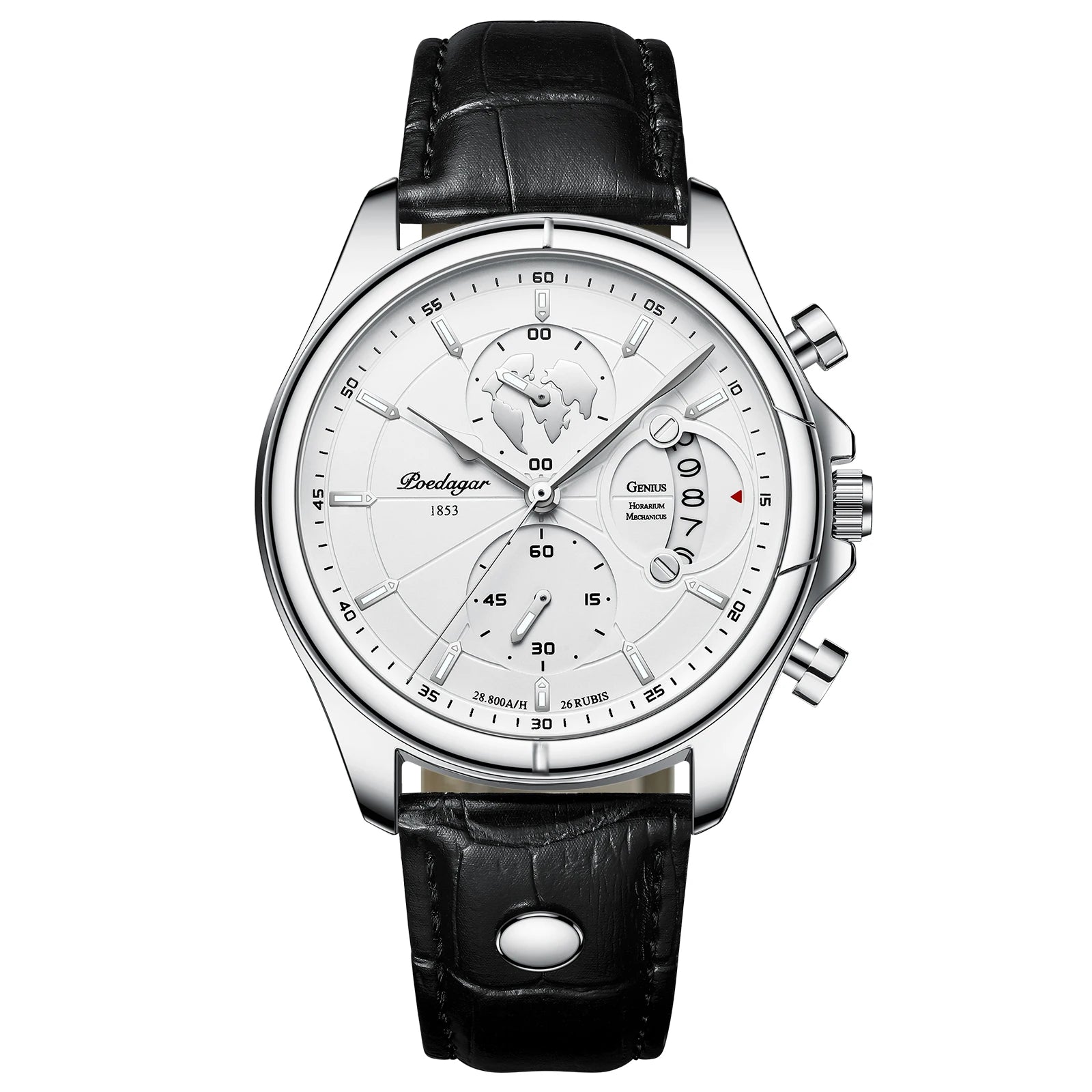 POEDAGAR Lujo Hombre Reloj de Pulsera Cronógrafo Fecha Impermeable Cuero Reloj Hombre Casual Cuarzo Relojes de Hombre Deportes Reloj Masculino