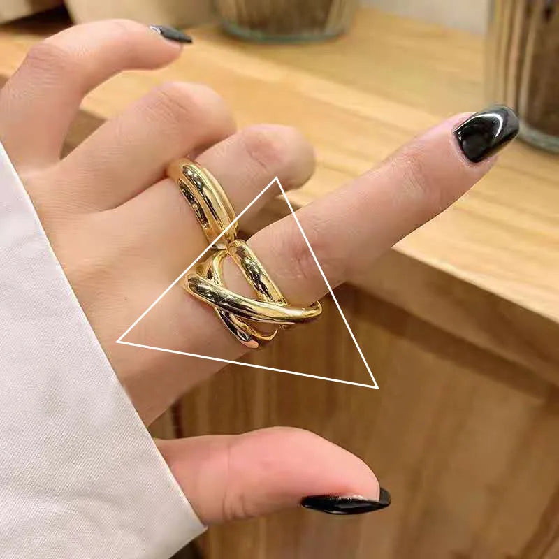 VENTFILLE 925 Sterling Silber Ringe Neue Mode Party Schmuck Vintage Charme Doppelschicht Geometrische Nageldesign Accessoires Geschenke