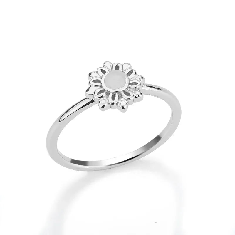 Edelstahl Lotusblumenring für Frauen, goldfarben, Vintage-Stein, Opal, ovaler Blumenring, modischer ästhetischer Schmuck, Geschenk